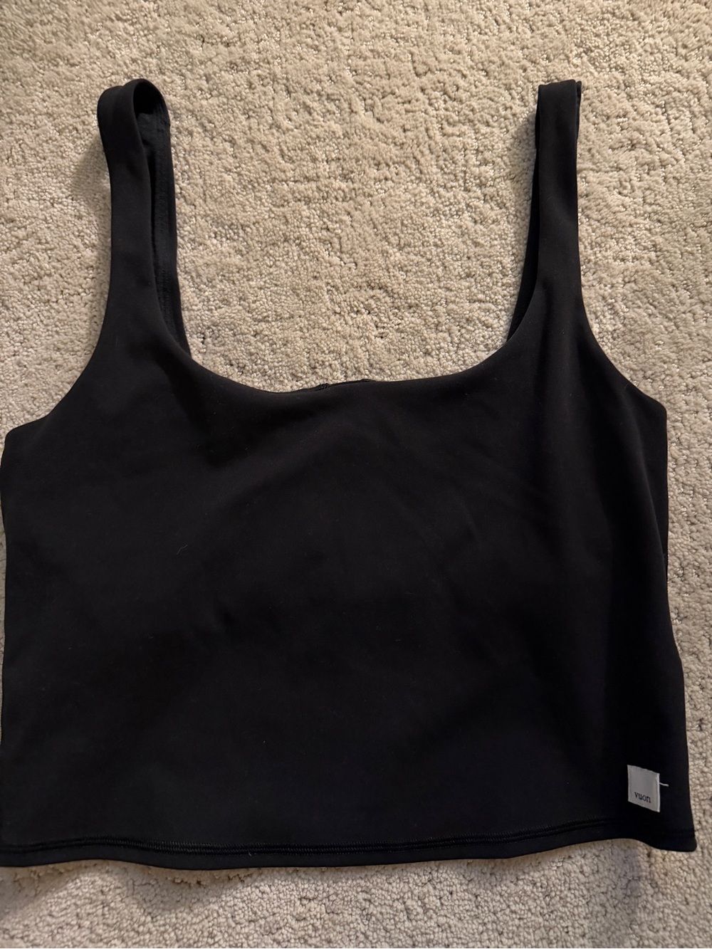 Vuori Black Square Neck Tank Crop Top